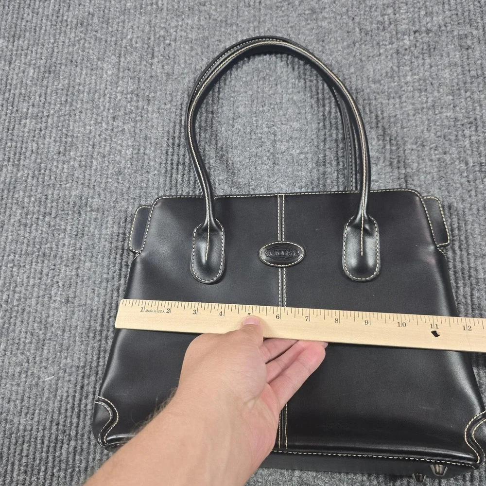 Tods D Bag Womens Black Leather Handbag‎ Satchel Purse Authentic Luxury